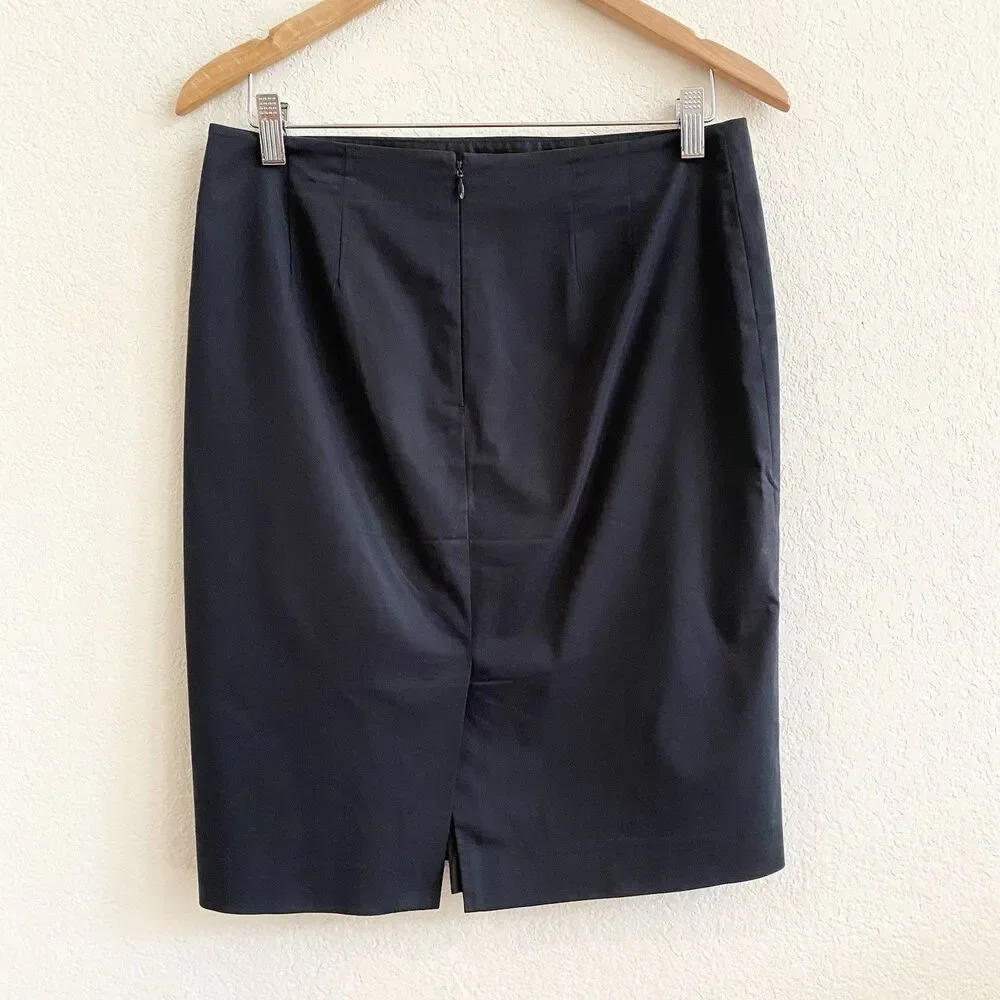 Ann Taylor‎ Classic Black Skirt Size 6 $69 Lined Zip Back Career Office